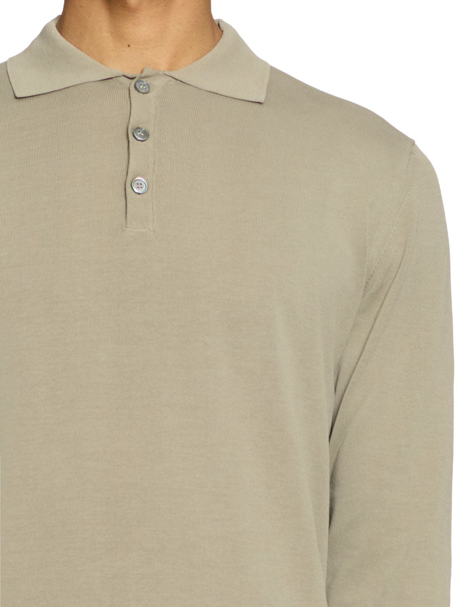 polo cotone crepe tortora - daniele fiesoli - polo