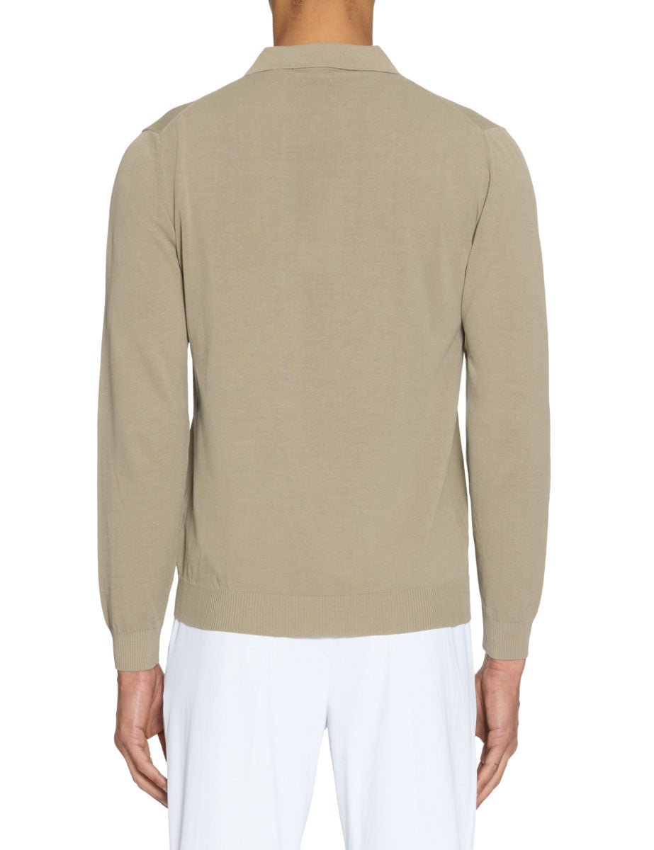 polo cotone crepe tortora - daniele fiesoli - polo