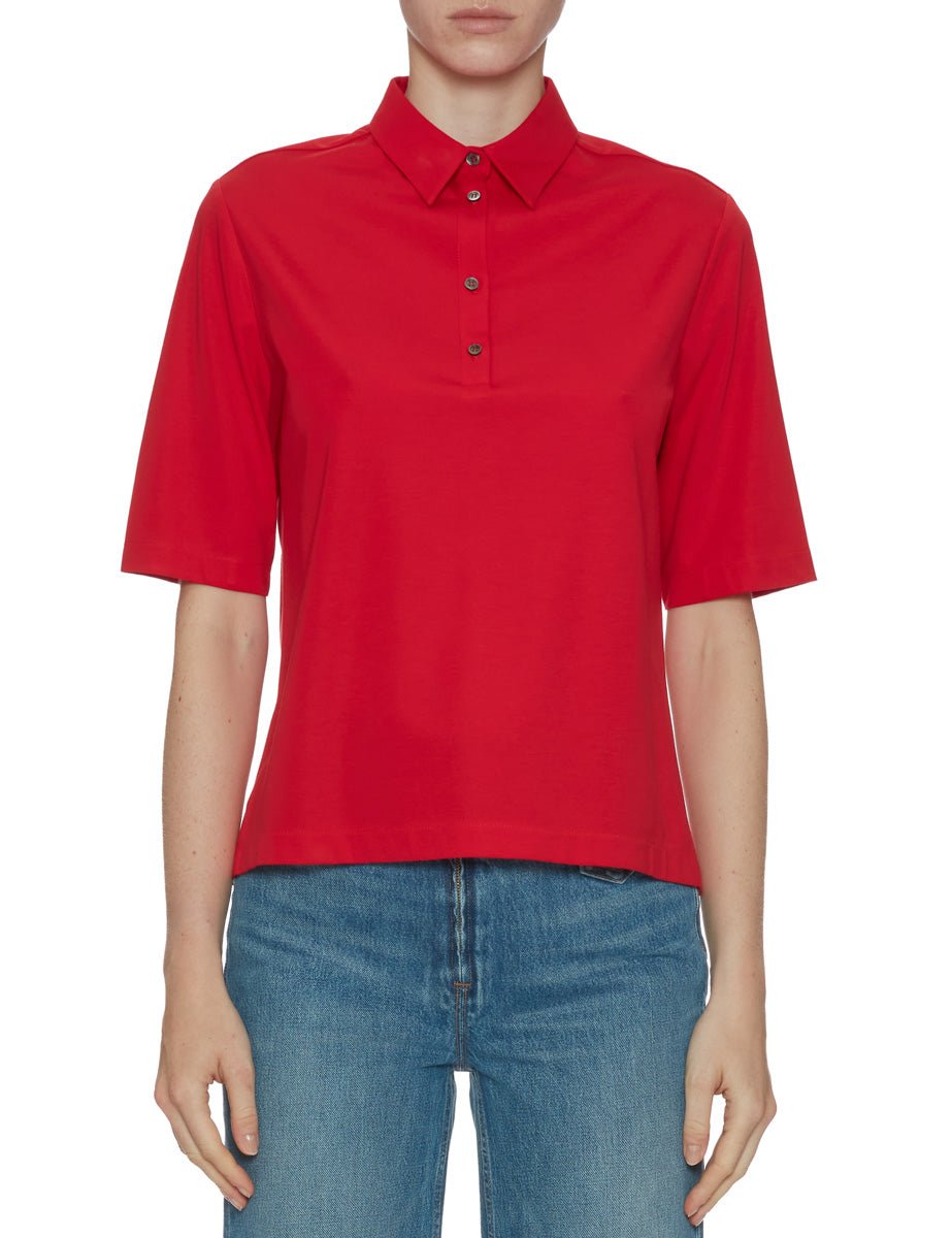 polo jersey elasticizzato rosso - blufrida - camicia manica corta