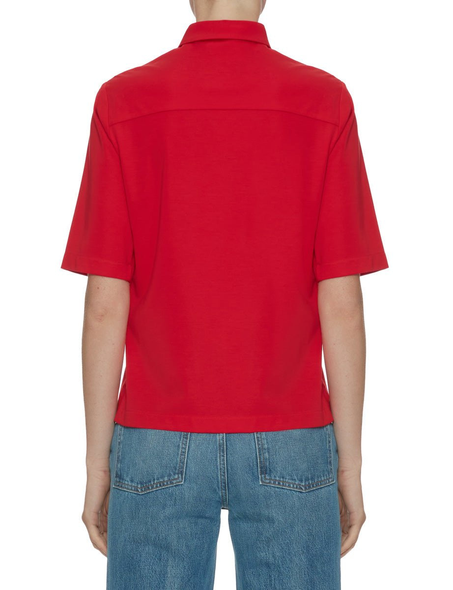 polo jersey elasticizzato rosso - blufrida - camicia manica corta