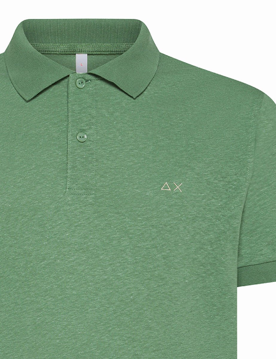 polo jersey lino verde salvia - sun68 - maglia