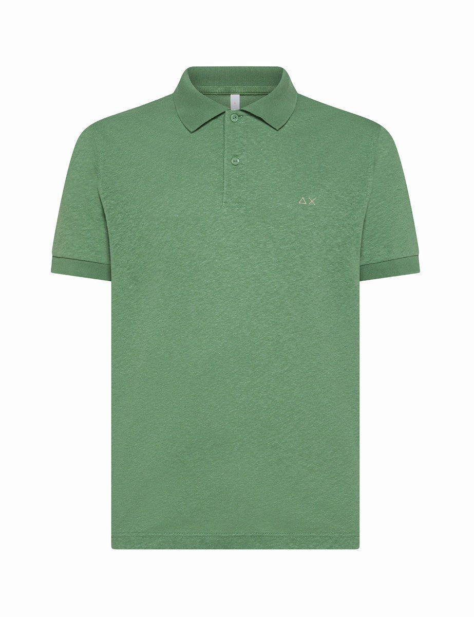 polo jersey lino verde salvia - sun68 - maglia