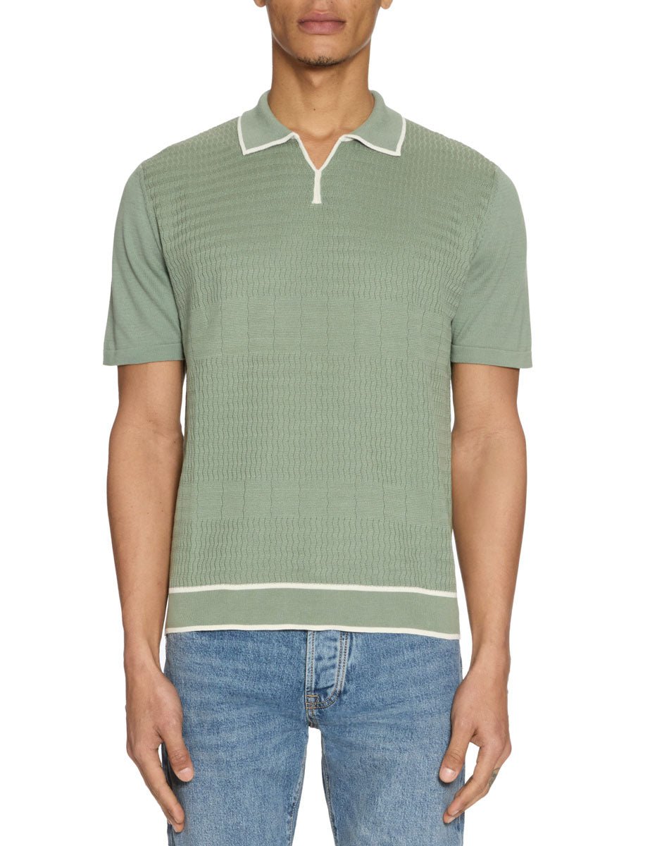 polo maglia colletto a contrasto salvia - daniele fiesoli - maglia