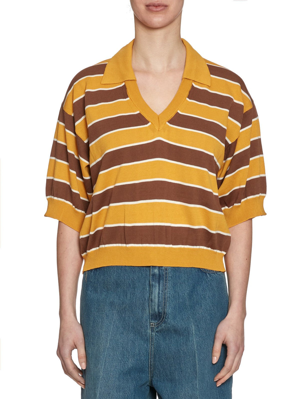 polo maglia riga curcuma - jei - o - maglia