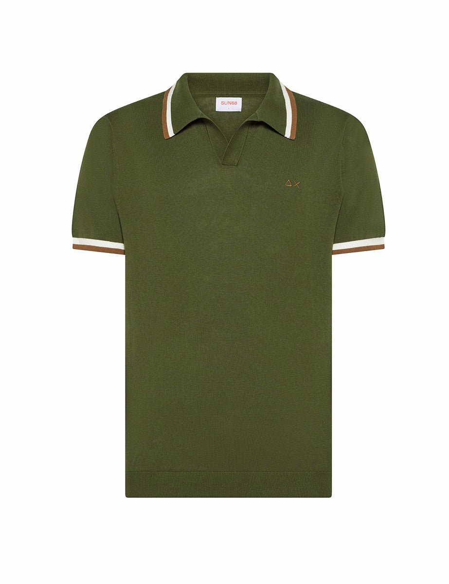 polo maglia stripes verde scuro - sun68 - polo