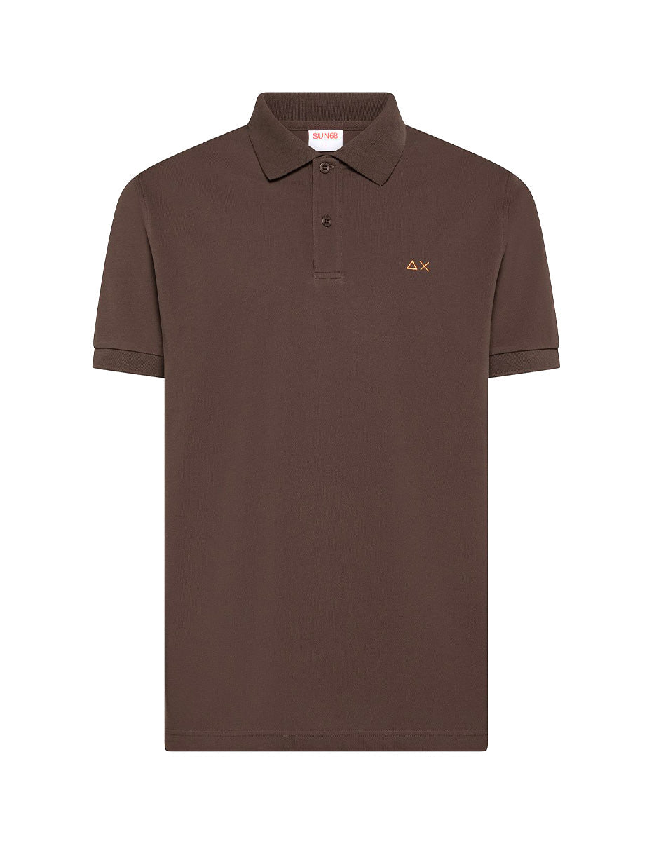 polo piquet sottocollo paisley cioccolato - sun68 - polo