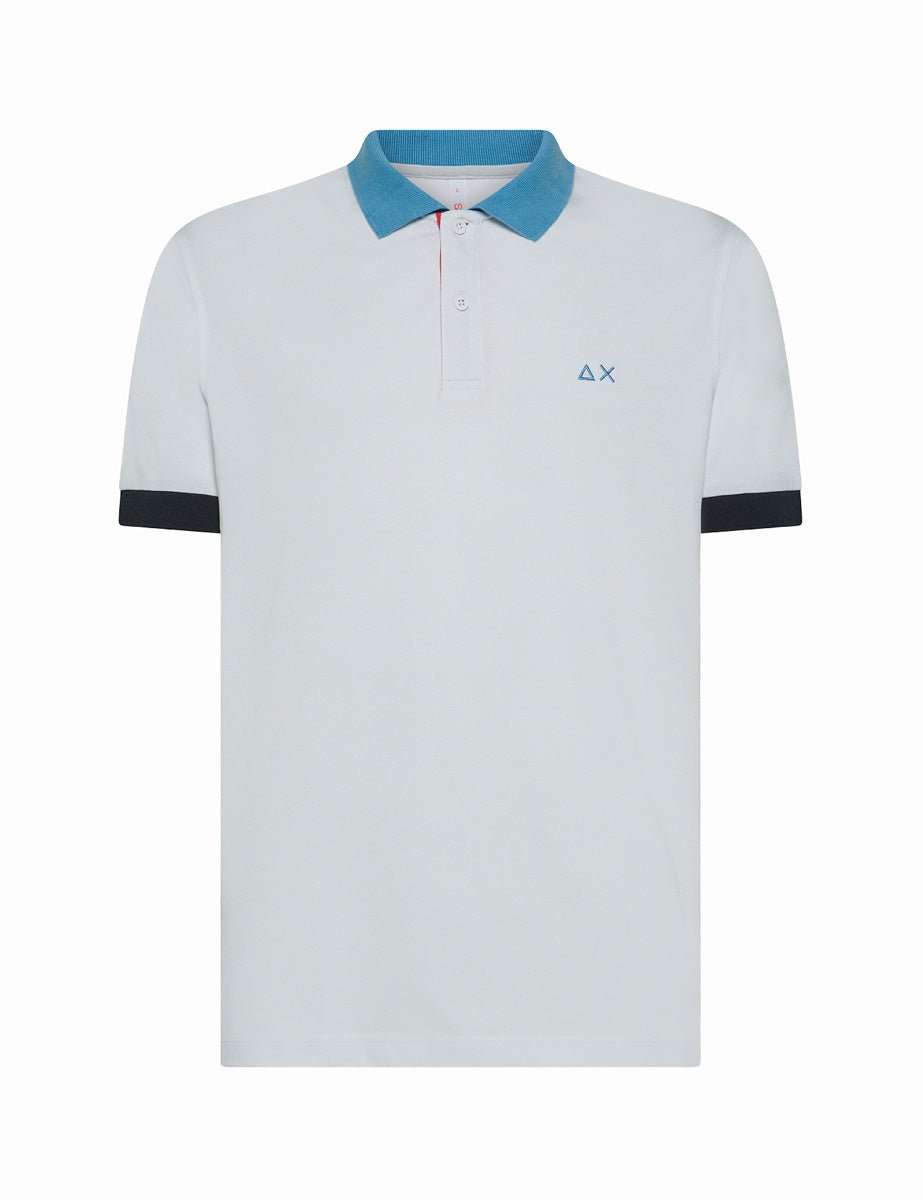 polo piquet tricolor bianco - sun68 - maglia