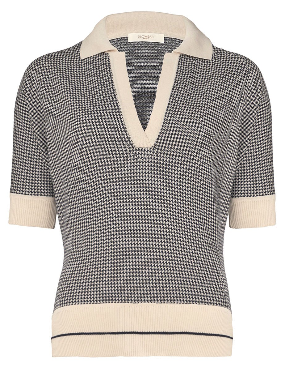 polo regular fit indigo avorio - slowear - maglia