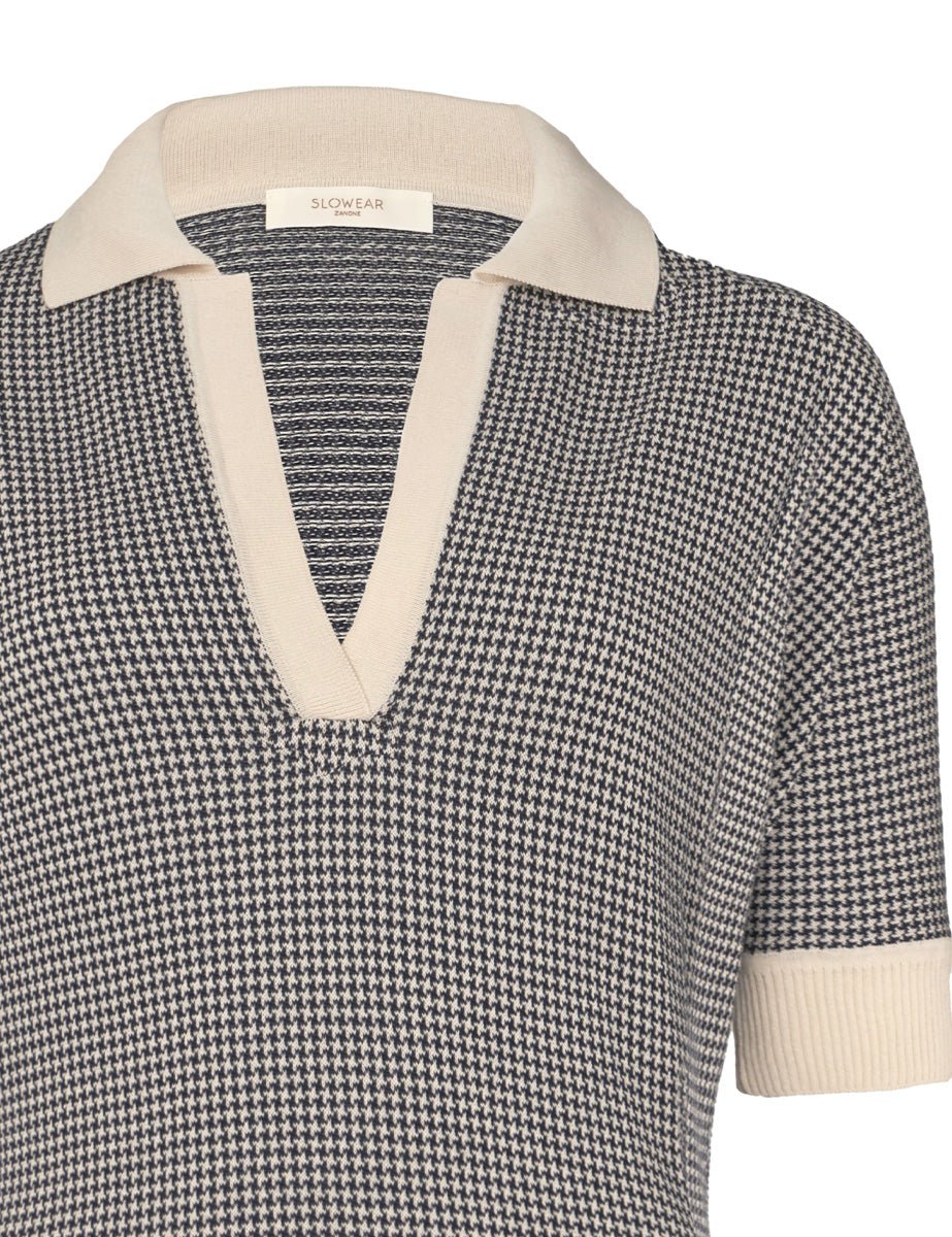 polo regular fit indigo avorio - slowear - maglia