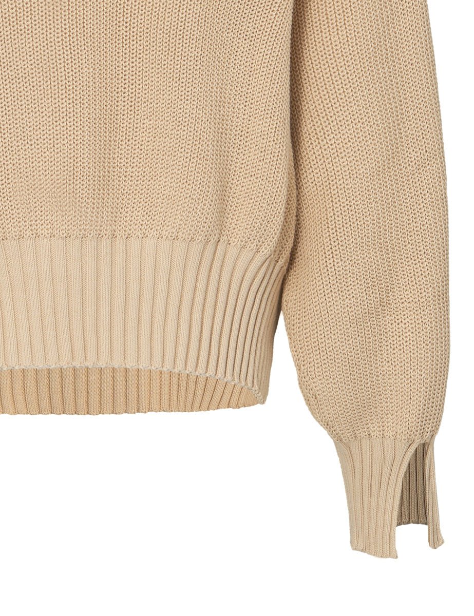 pullover cotone manica pipistrello mandorla - roberto collina - pullover
