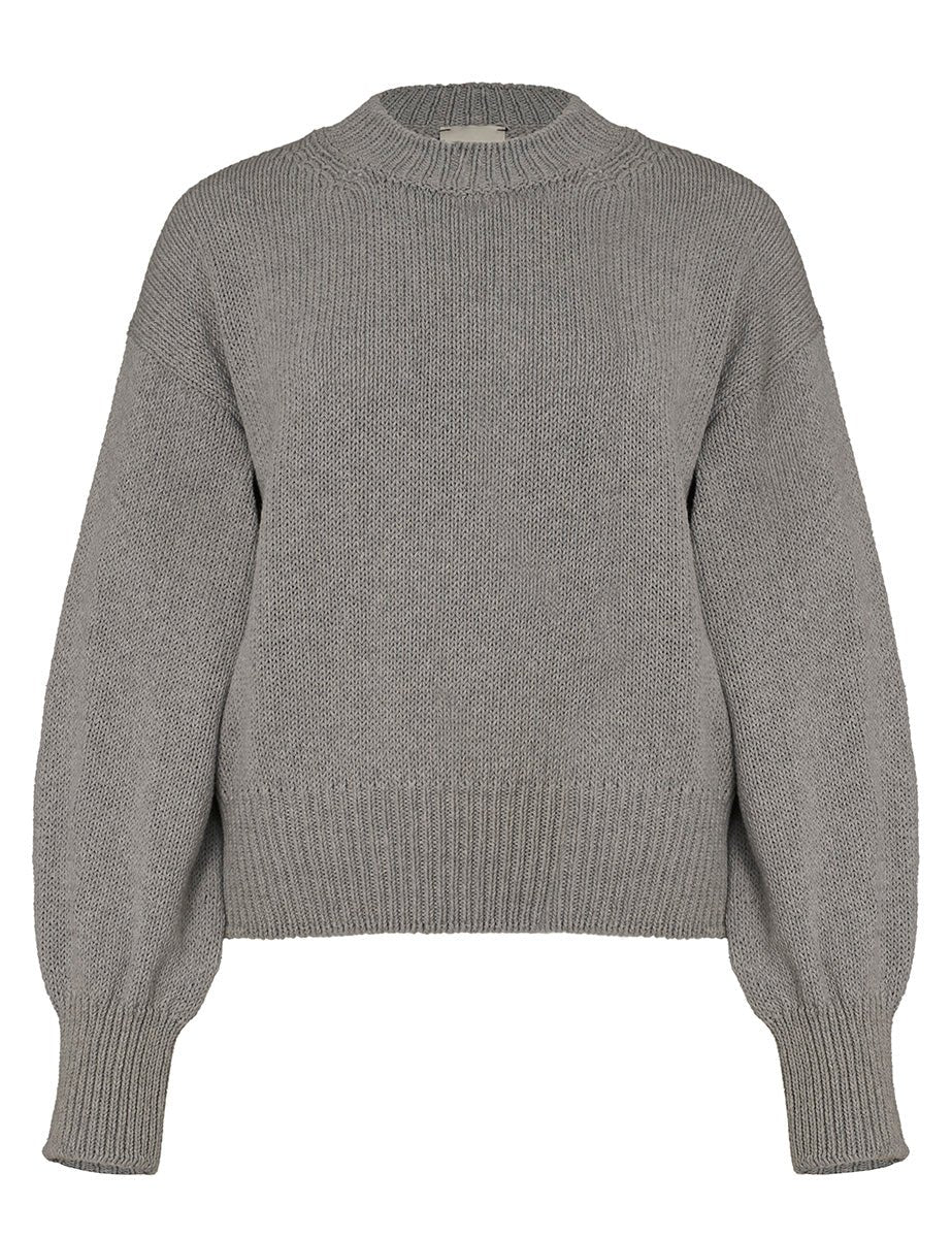 pullover eco tricot girocollo grigio - alysi - pullover