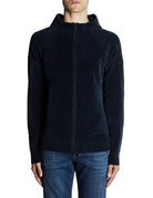 pullover full zip cappuccio ciniglia blu - rrd - pullover