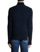 pullover full zip ciniglia blu - rrd - pullover