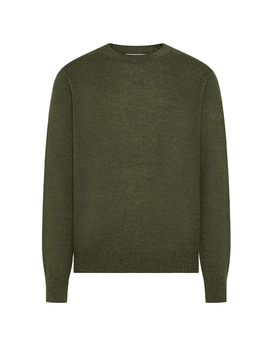 pullover girocollo alpaca verde militare - sun68 - pullover