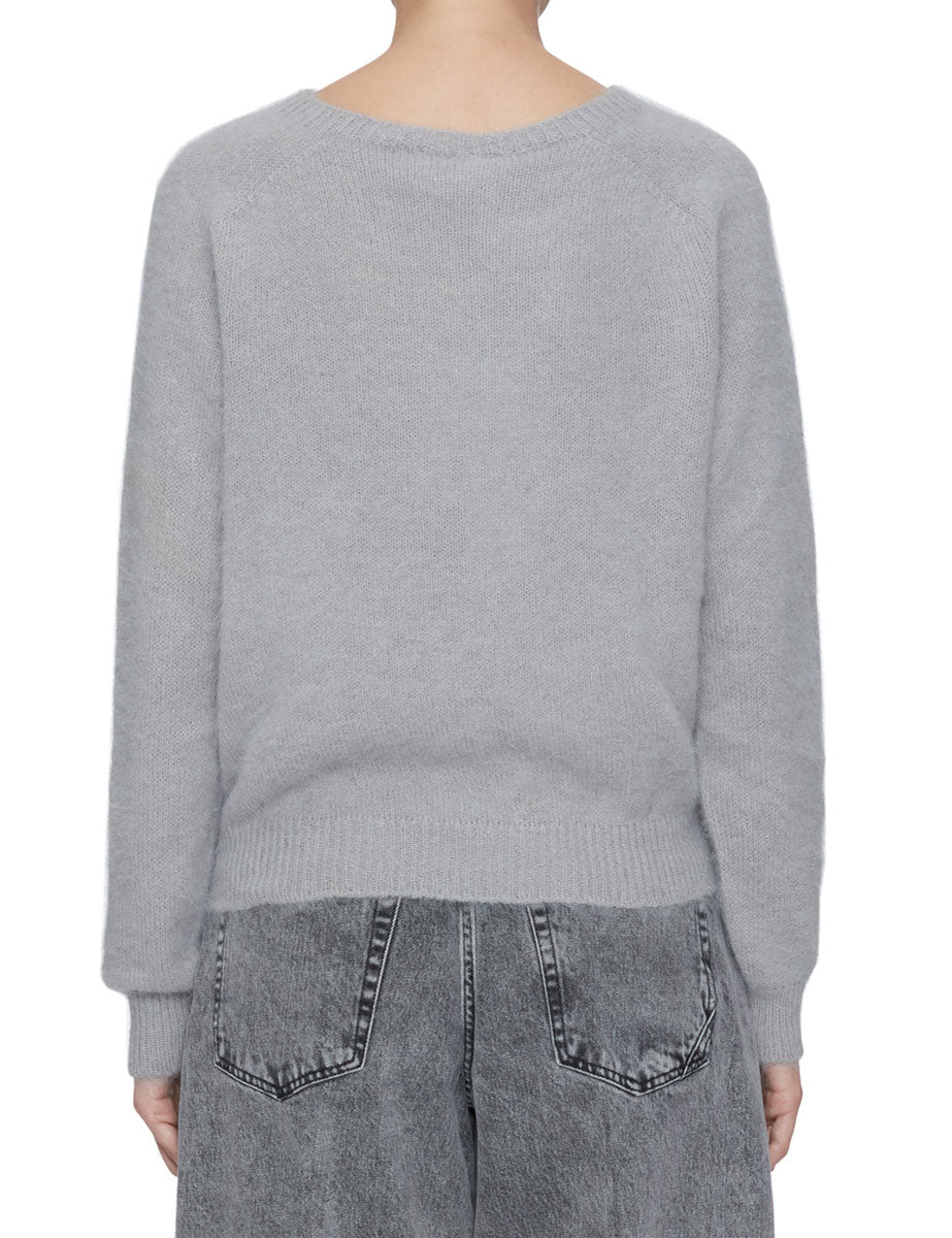 pullover girocollo angora grigio - roberto collina - pullover