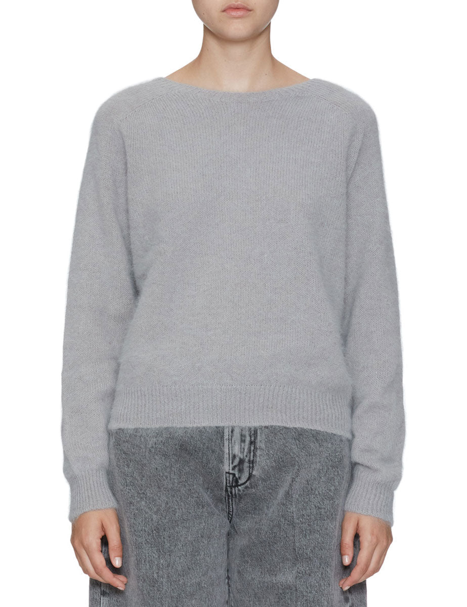 pullover girocollo angora grigio - roberto collina - pullover
