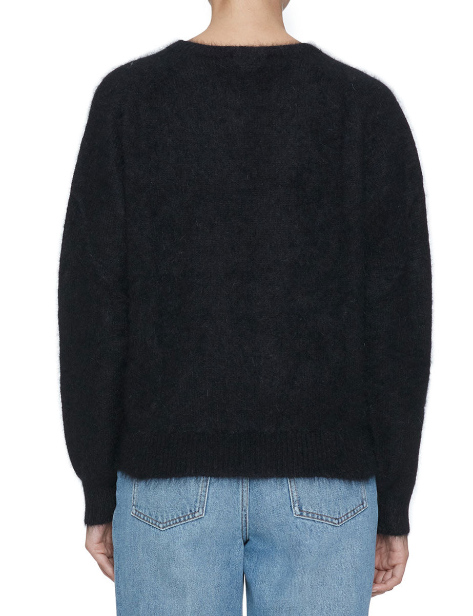 pullover girocollo angora nero - roberto collina - pullover