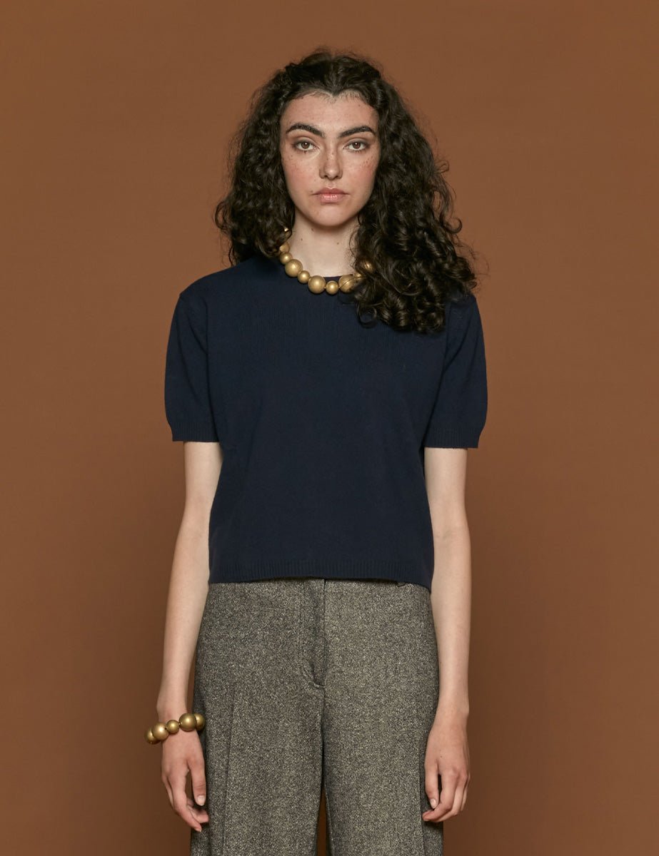 pullover girocollo blu scuro - n21 alessandro dell'acqua - pullover