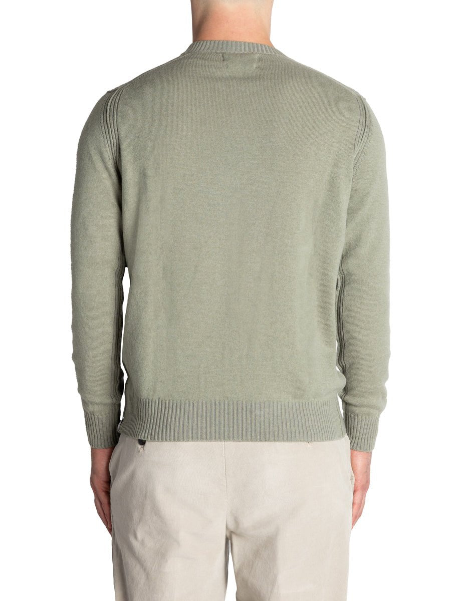 pullover girocollo coste laterali verde salvia - jurta - pullover