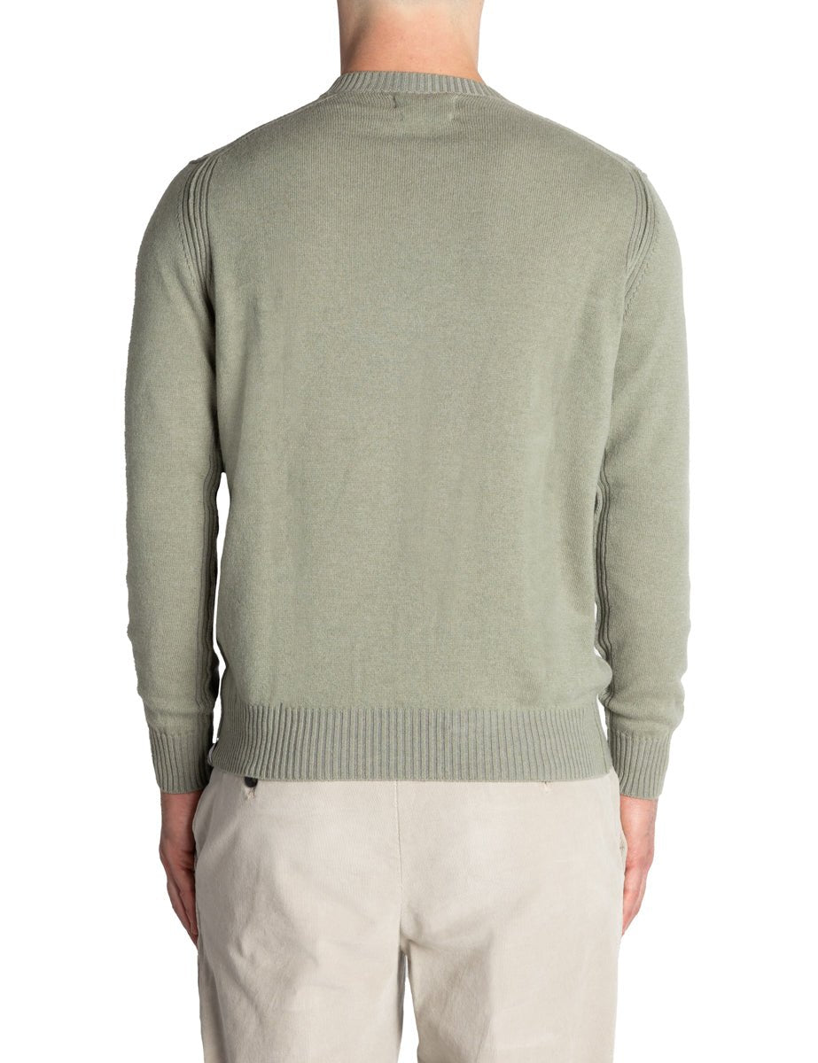 pullover girocollo coste laterali verde salvia - jurta - pullover