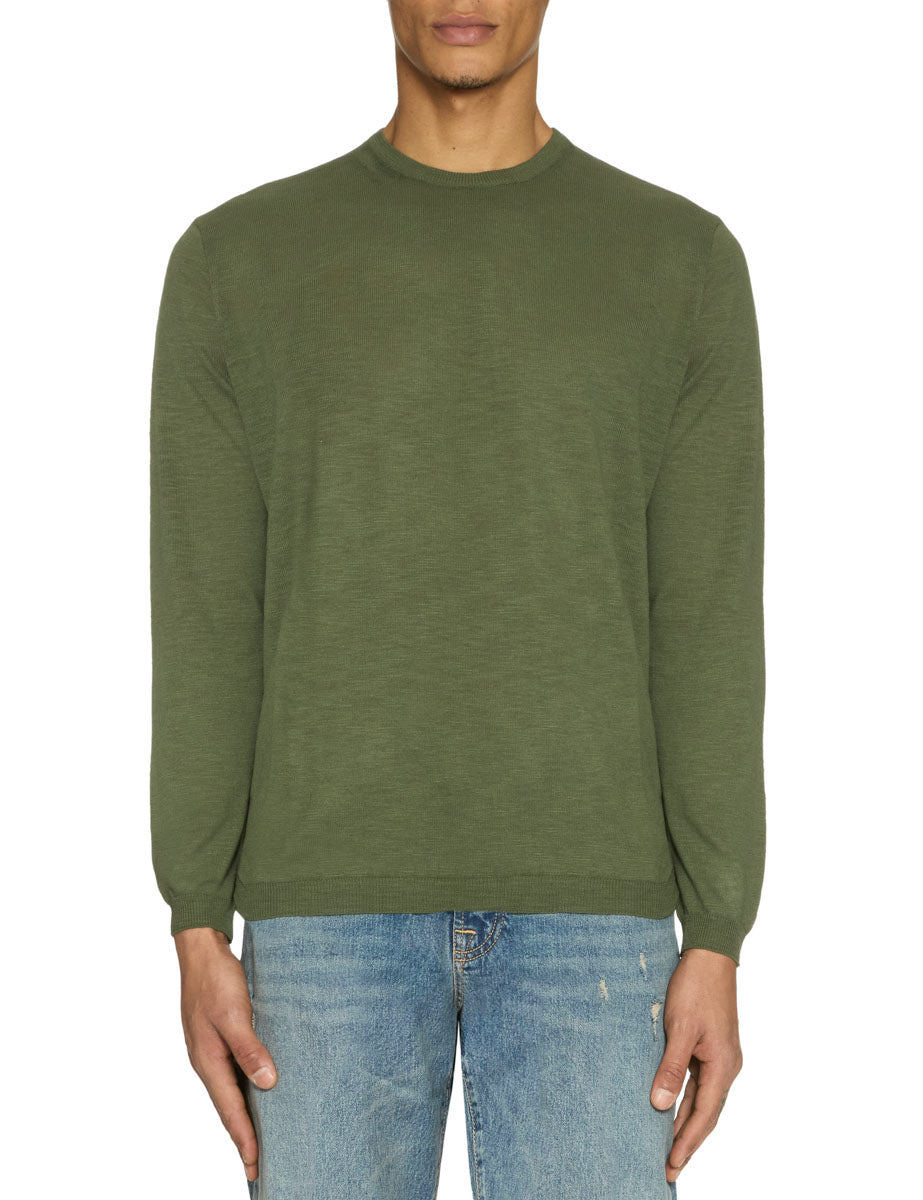 pullover girocollo cotone fiammato militare - blufrida - pullover