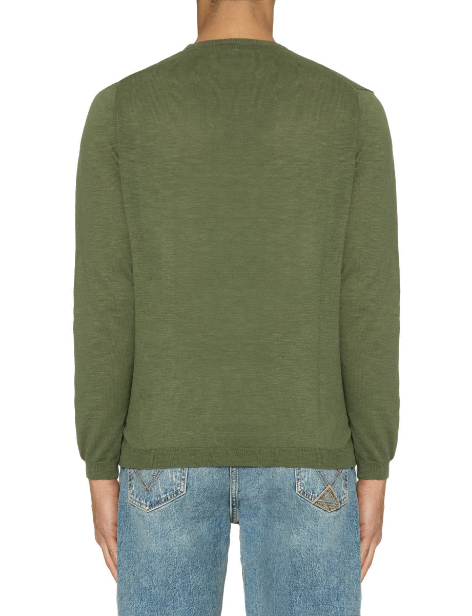 pullover girocollo cotone fiammato militare - blufrida - pullover