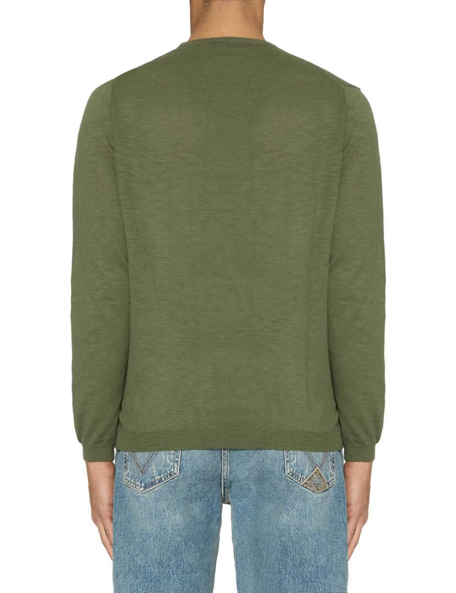 pullover girocollo cotone fiammato militare - blufrida - pullover