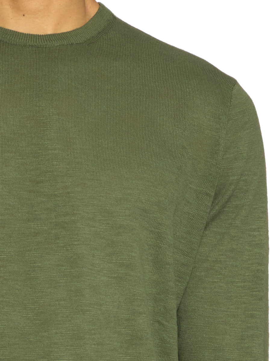 pullover girocollo cotone fiammato militare - blufrida - pullover