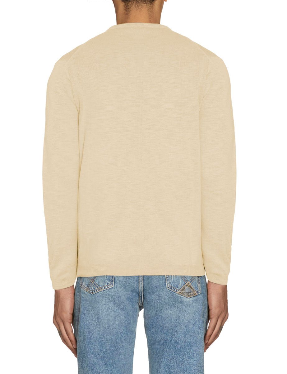 pullover girocollo cotone fiammato sand - blufrida - pullover