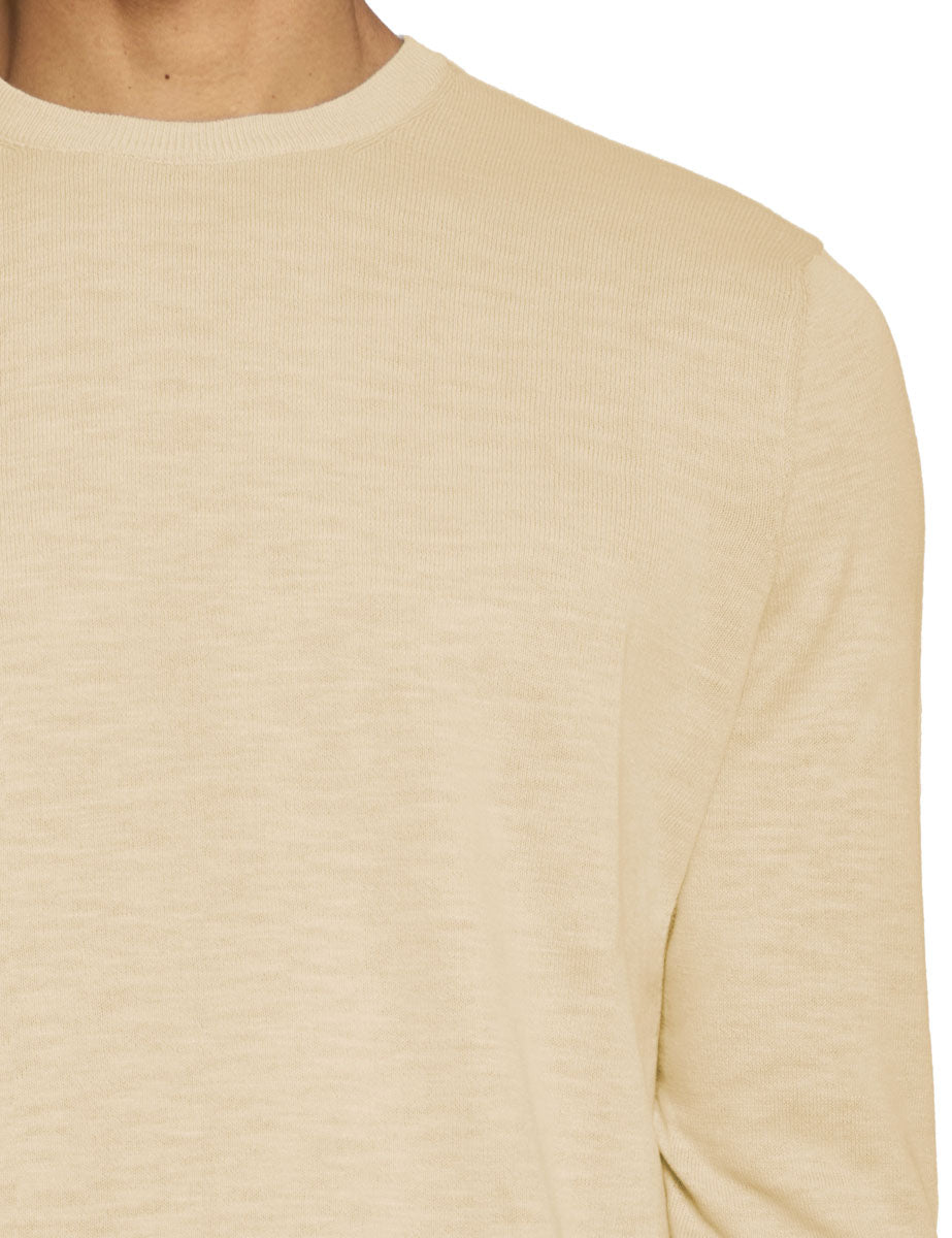 pullover girocollo cotone fiammato sand - blufrida - pullover