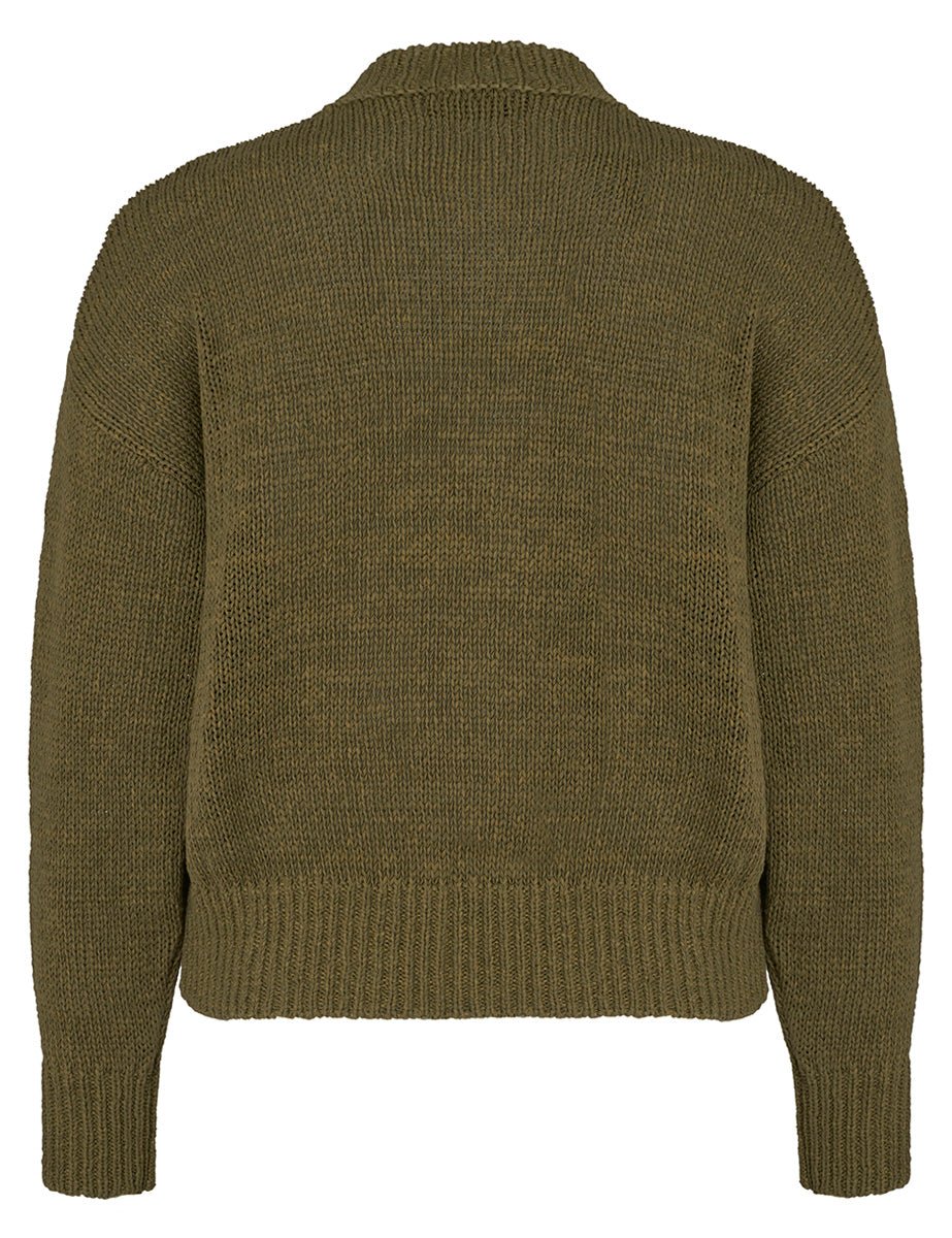 pullover girocollo fettuccia militare - roberto collina - pullover