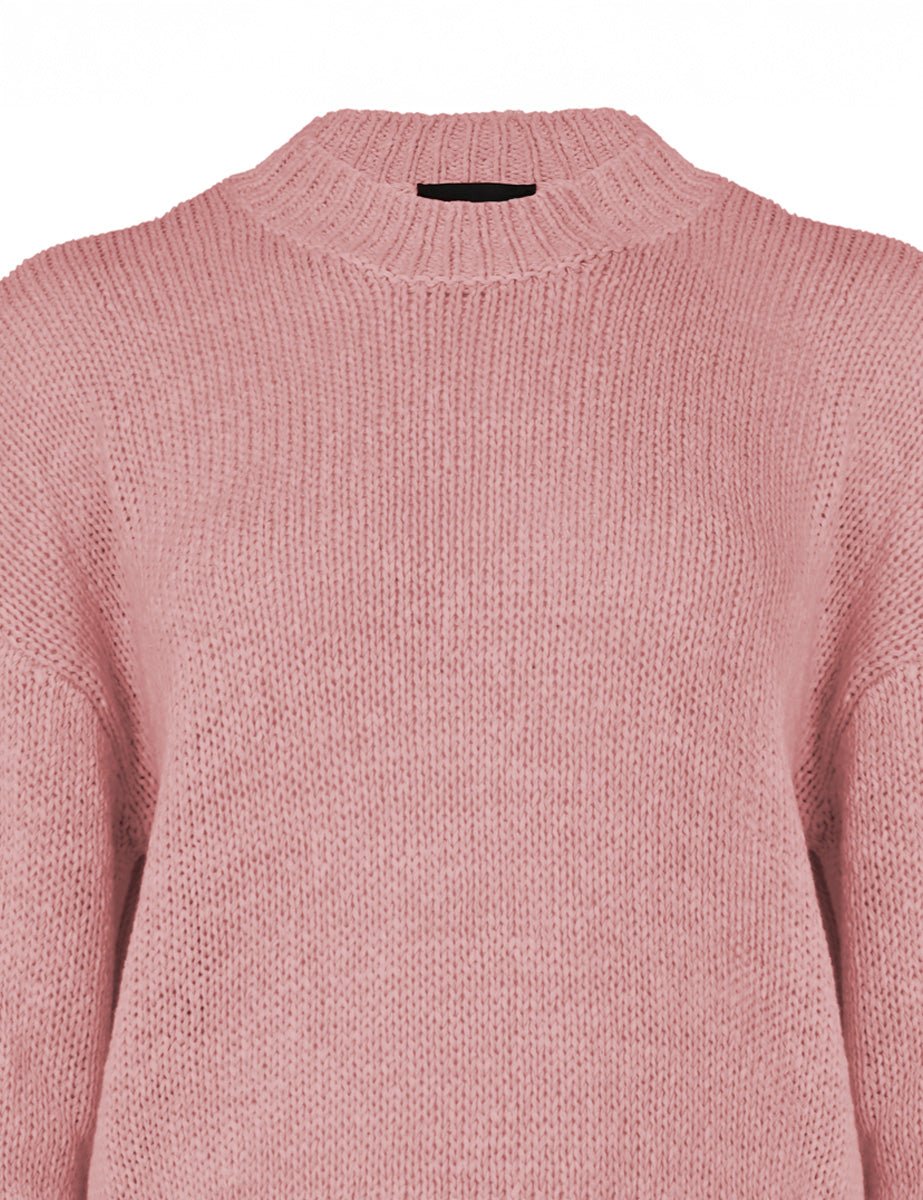 pullover girocollo fettuccia rosa - roberto collina - pullover
