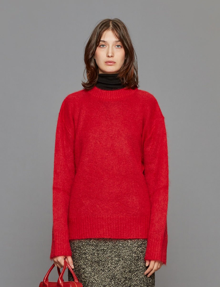 pullover girocollo fluffy red - jejia - pullover