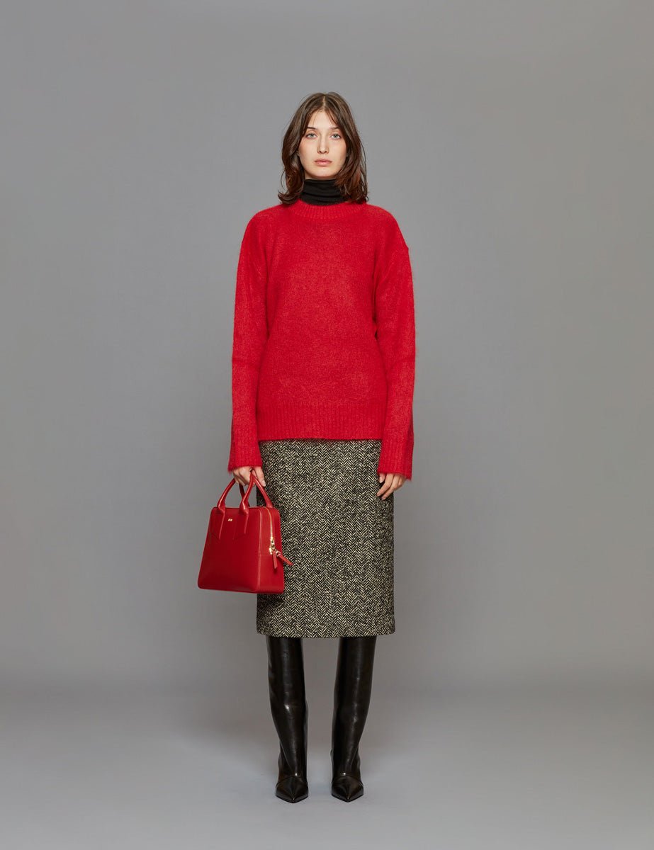 pullover girocollo fluffy red - jejia - pullover