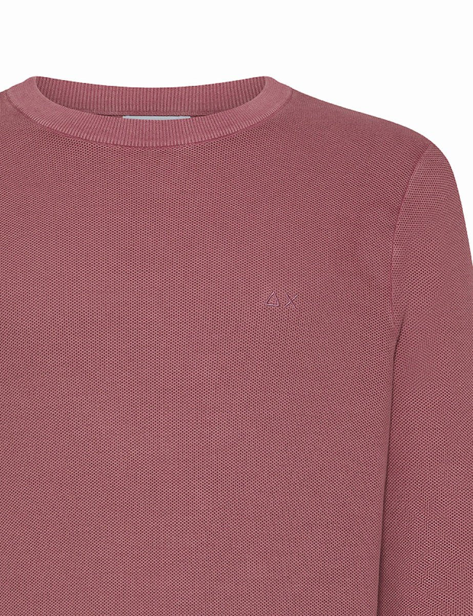 pullover girocollo grana di riso rosa - sun68 - pullover