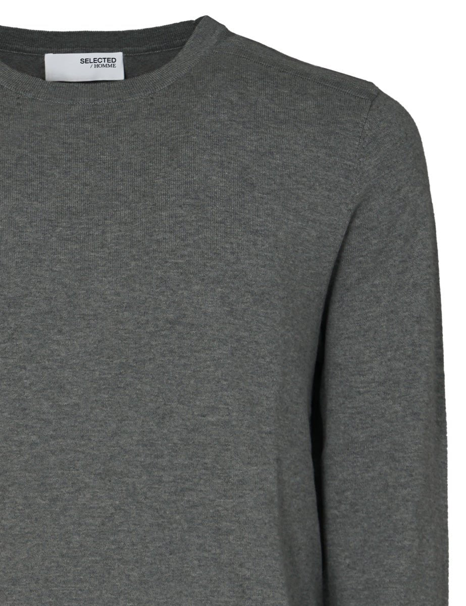 pullover girocollo grey melange - selected - pullover