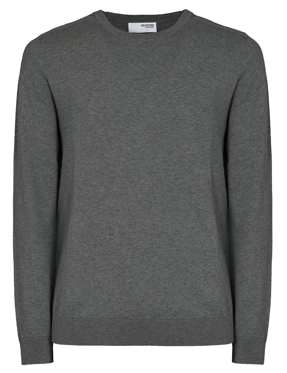 pullover girocollo grey melange - selected - pullover