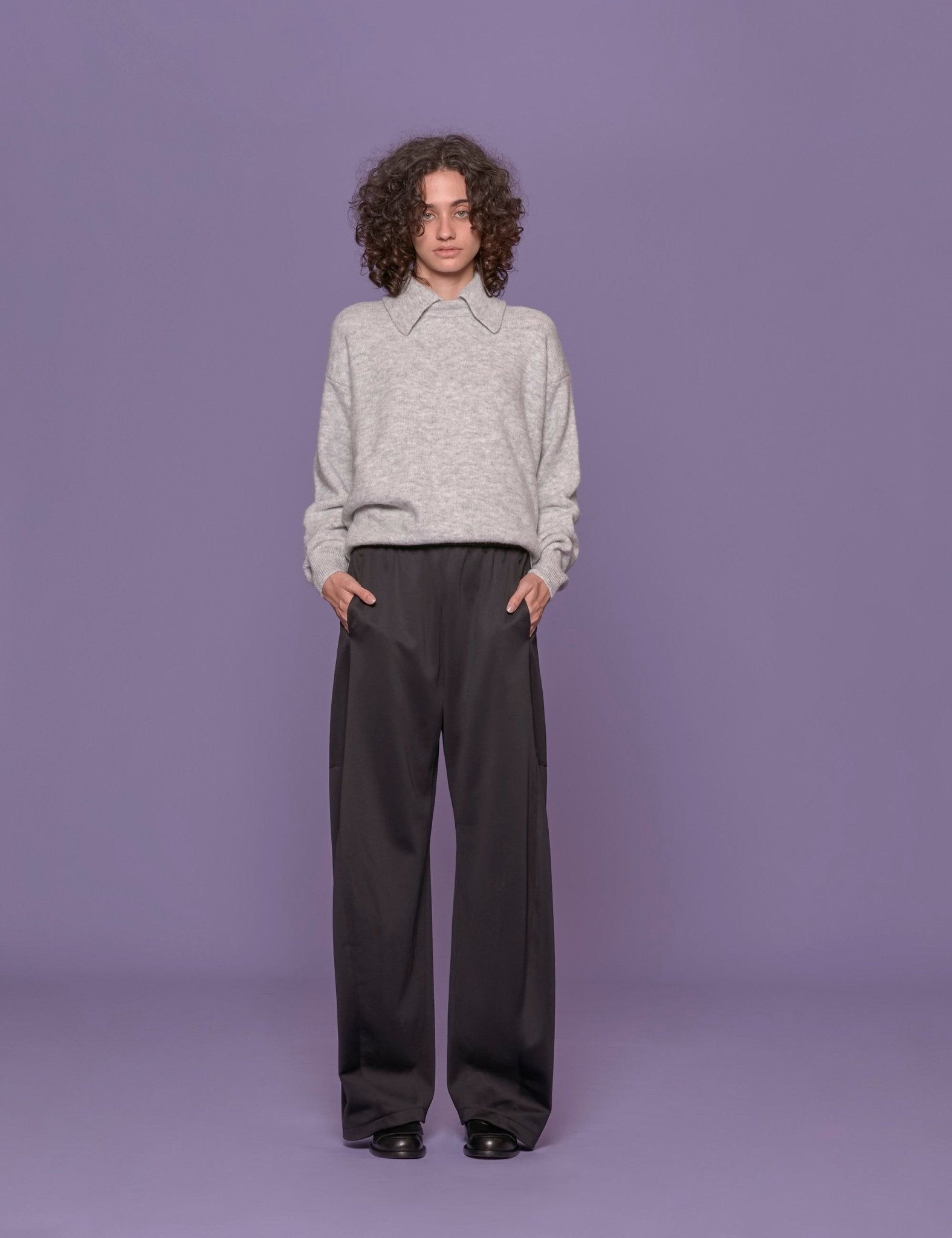 pullover girocollo grigio - tibi - pullover