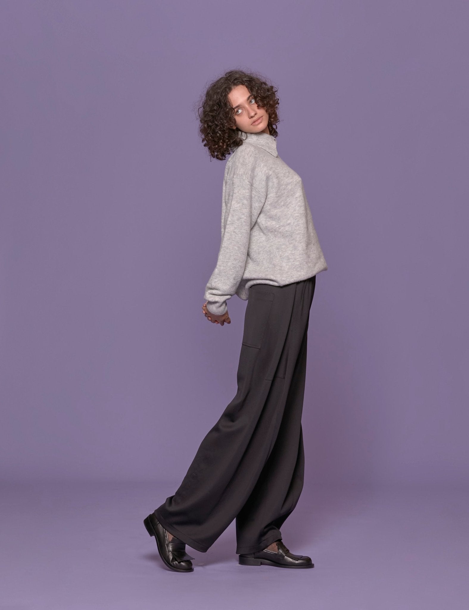 pullover girocollo grigio - tibi - pullover