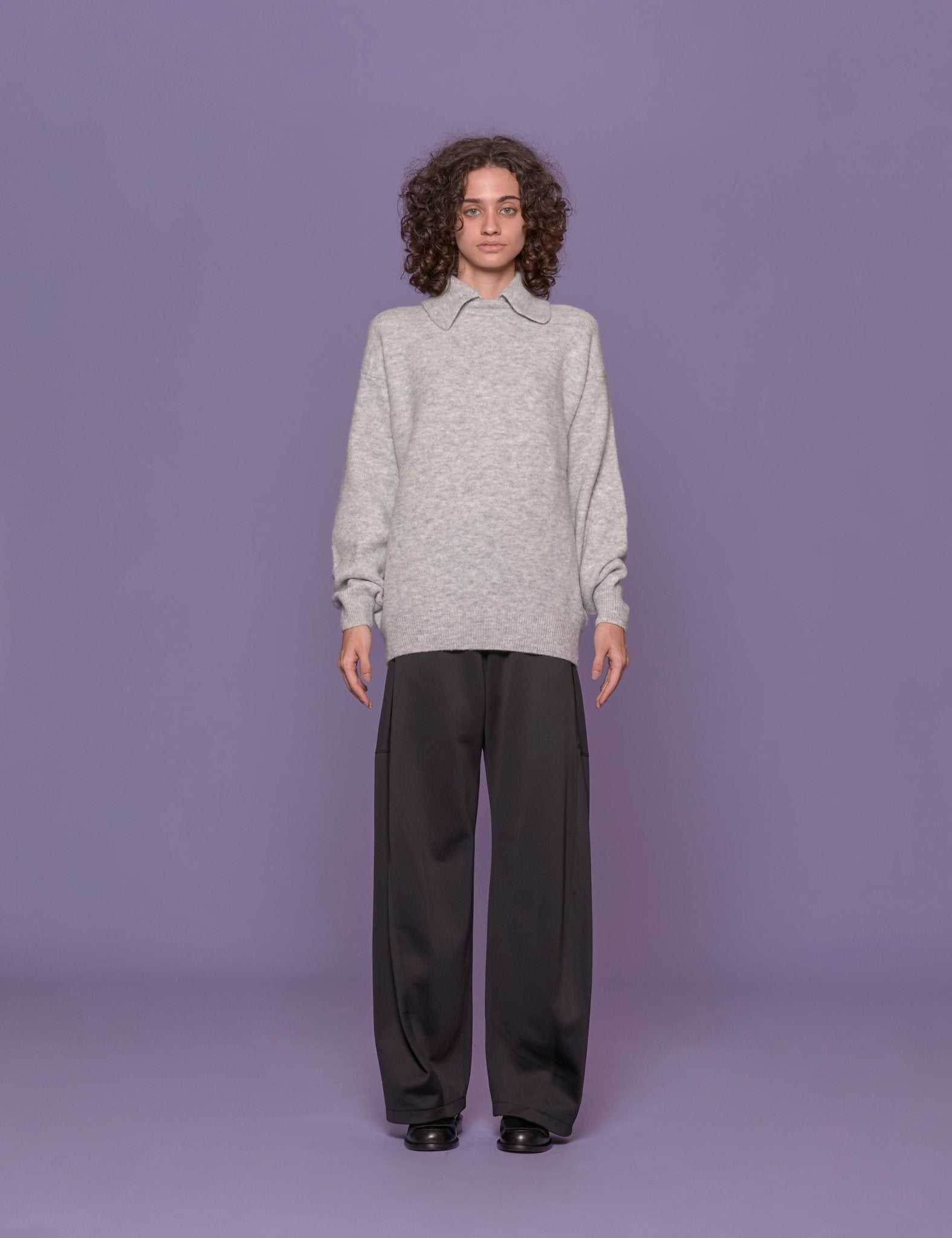 pullover girocollo grigio - tibi - pullover