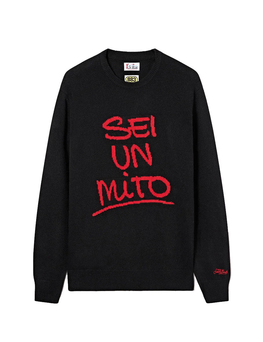 pullover girocollo heron sei un mito nero - st. barth - pullover