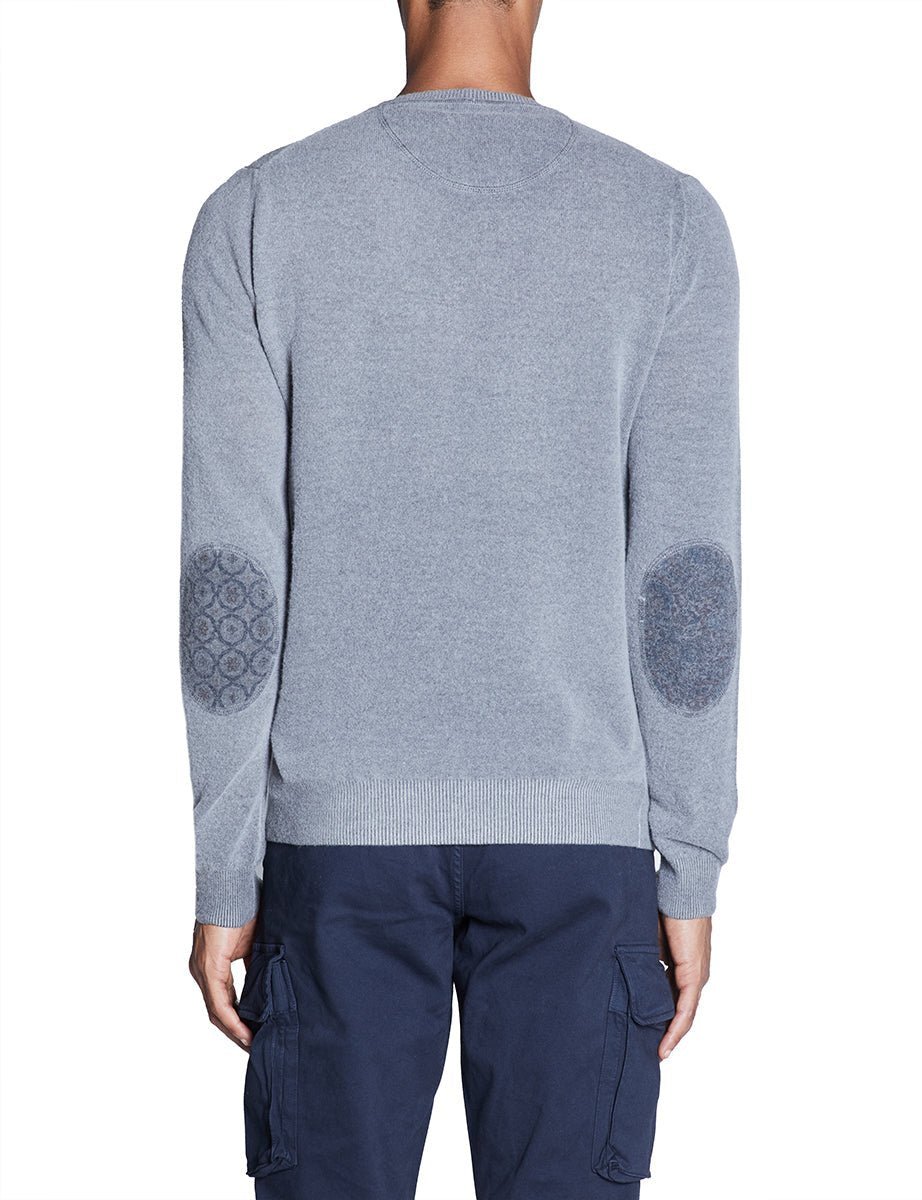 pullover girocollo lana toppe gomito piombo - bob - pullover
