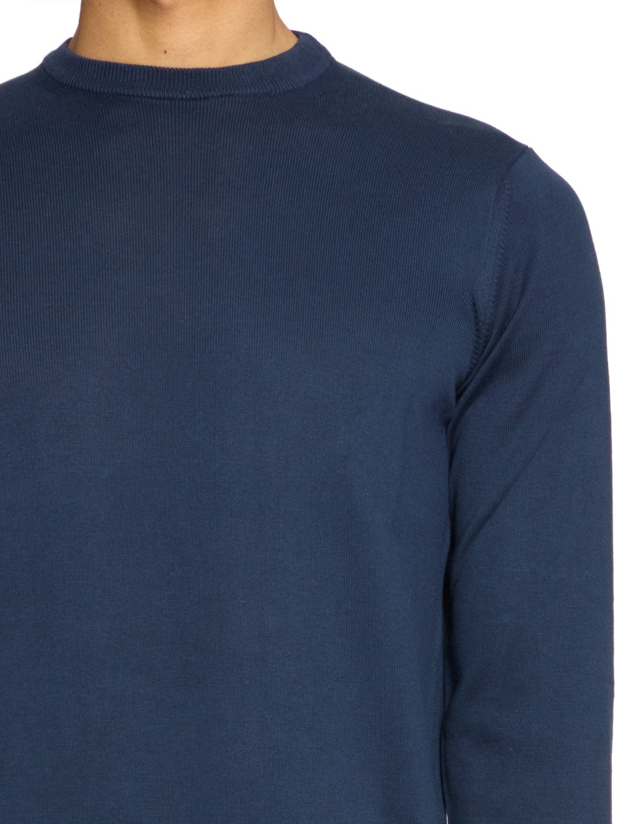 pullover girocollo maglia rasata blu - blufrida - pullover