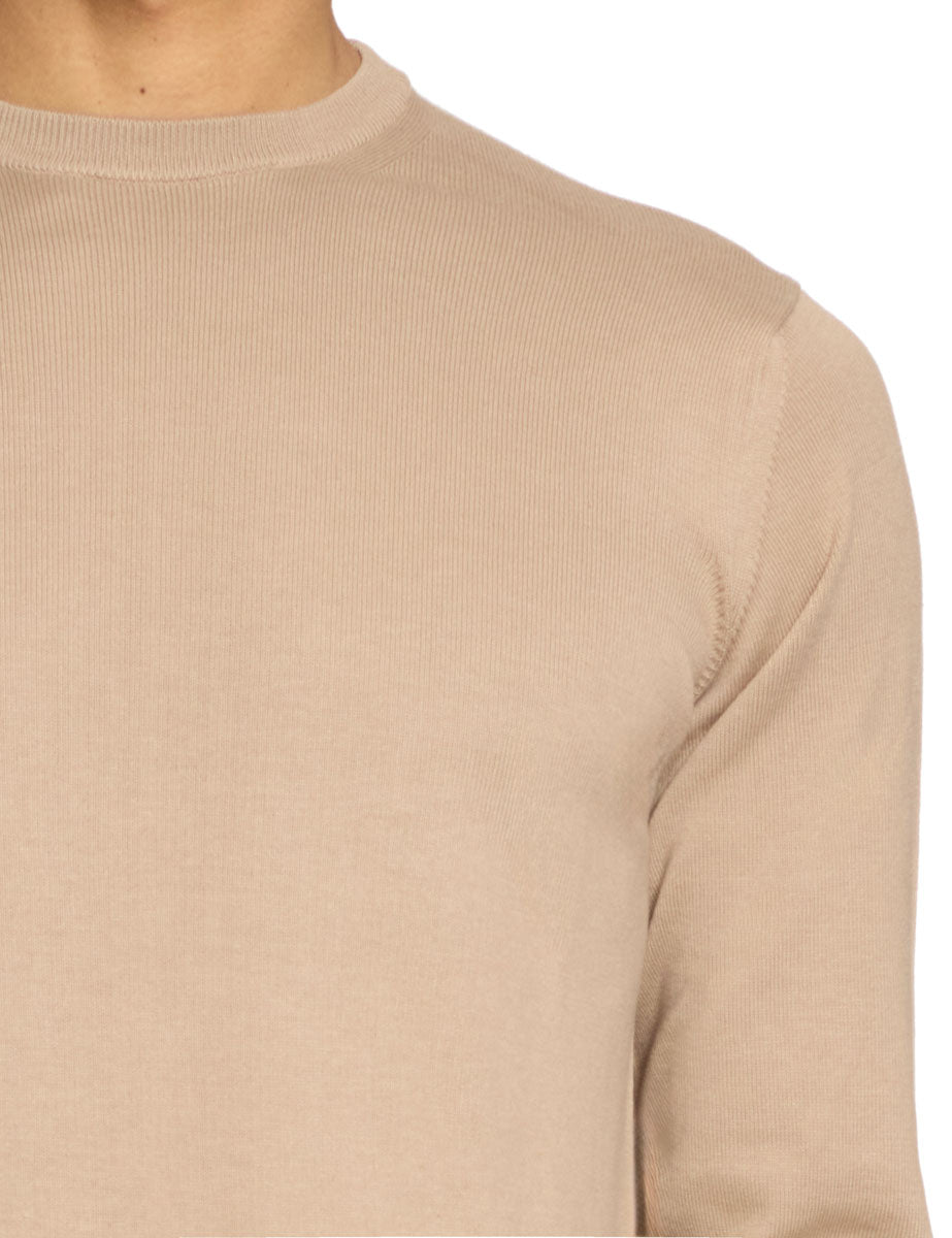 pullover girocollo maglia rasata cammello - blufrida - pullover