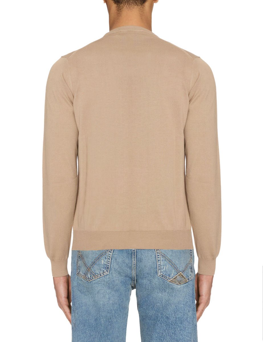 pullover girocollo maglia rasata cammello - blufrida - pullover