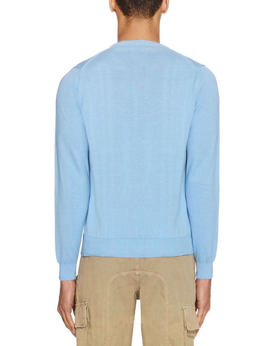 pullover girocollo maglia rasata cielo - blufrida - pullover