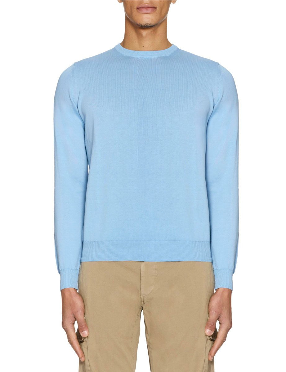 pullover girocollo maglia rasata cielo - blufrida - pullover
