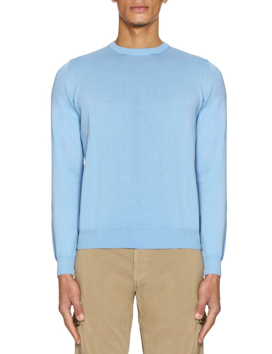 pullover girocollo maglia rasata cielo - blufrida - pullover