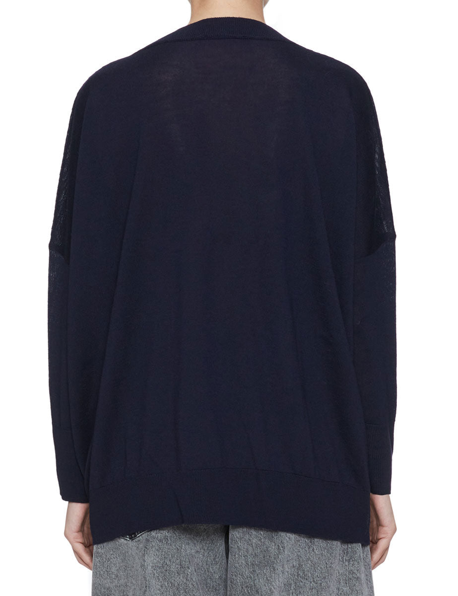 pullover girocollo merinos blu - jei-o - pullover