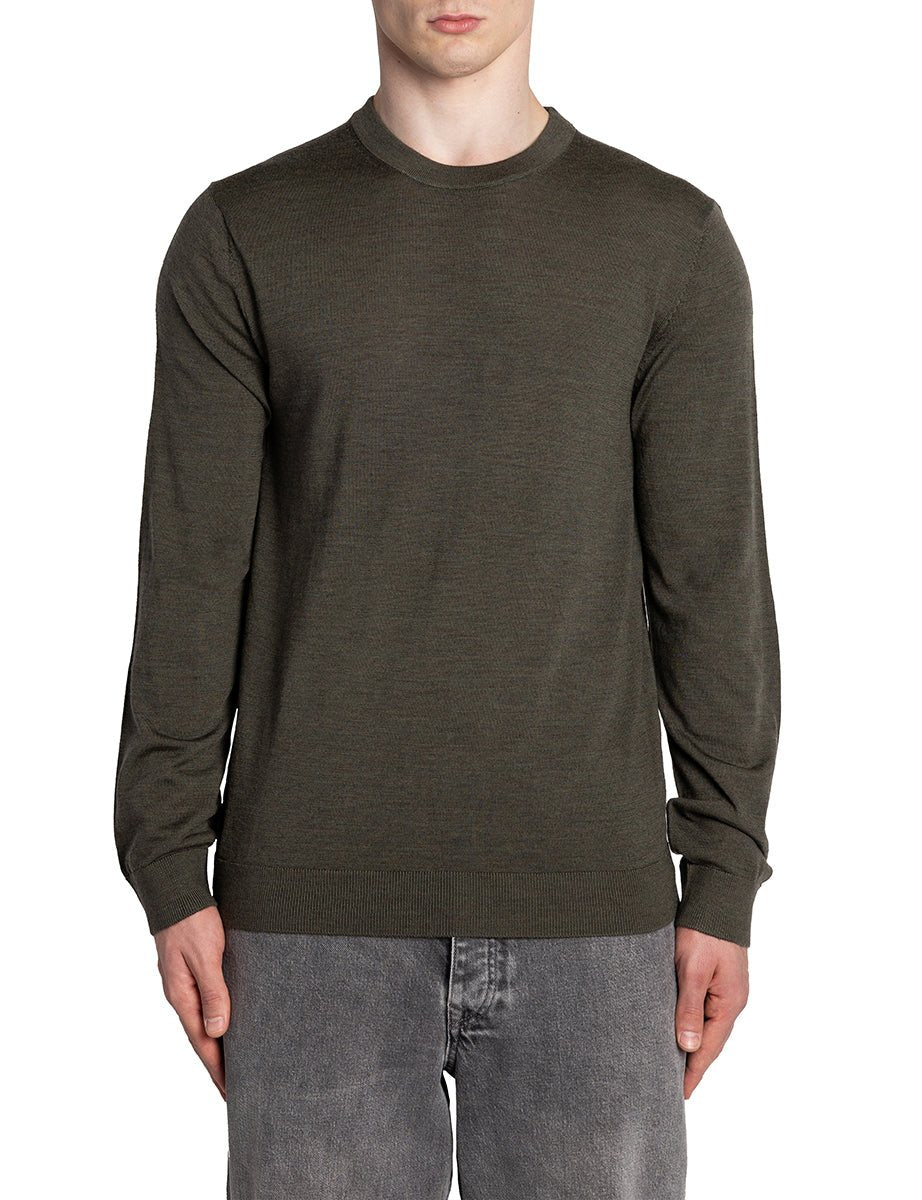 pullover girocollo merinos tray verde foresta - selected - pullover